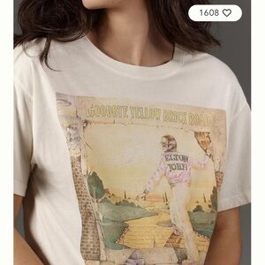 NWT Anthropologie Elton John Goodbye Yellow Brick Road Graphic Tee, S